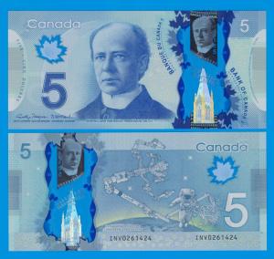 2013 Canada $5 Polymer Note - Rogers/Macklem