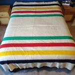 Hudson Bay Wool Blanket with Stripes, 70"x84