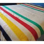 Hudson Bay Wool Blanket with Stripes, 70"x84