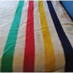Hudson Bay Wool Blanket with Stripes, 70"x84