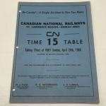 Vintage 1968 Canadian National Railway Timetable