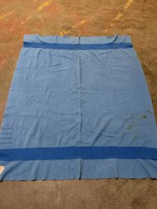 Vintage Hudson's Bay Blue Wool Blanket