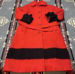 Hudson's Bay Vintage Wool Blanket Coat Red Black