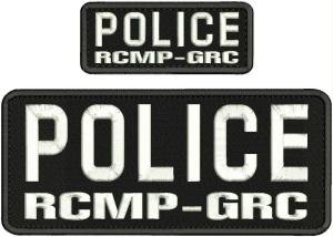 RCMP Police Embroidery Patches - White on Black