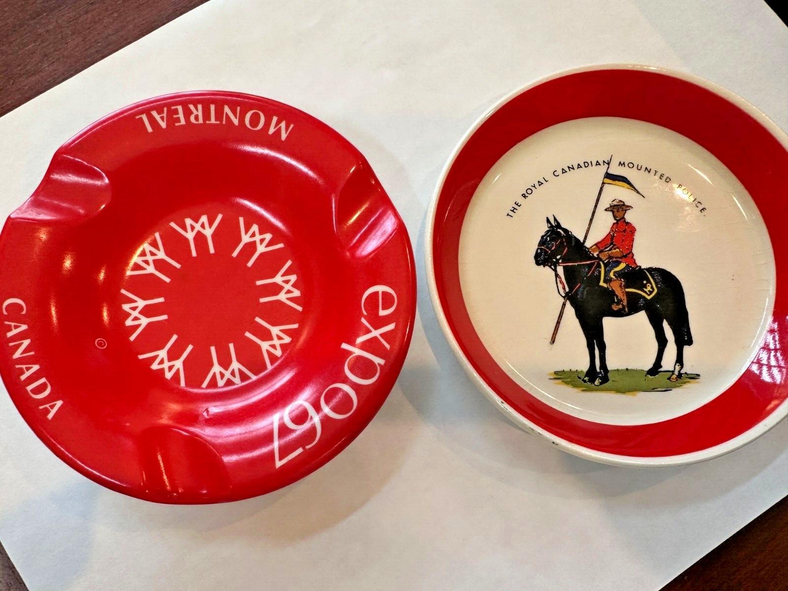 Vintage Canada Ashtray Set: Expo 67 & RCMP