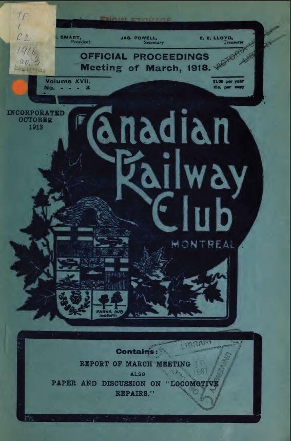 Canadian Railway Club Magazine Collection on USB