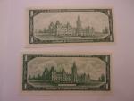 Set of 5 Vintage Canadian One Dollar Notes
