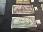 Lot of 12 Vintage Canadian Banknotes and Coins
