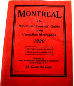 1929 Montreal American Tourist Guide Book