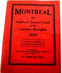 1929 Montreal American Tourist Guide Book