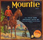 Royal Canadian Mountie Villa Park Crate Label