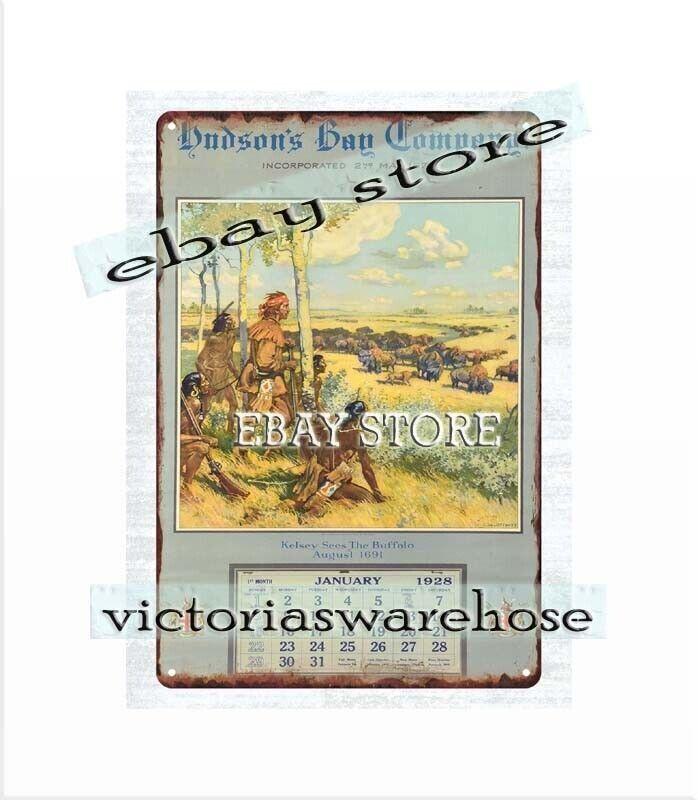 1928 Hudson's Bay Company Vintage Metal Sign