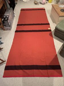 Rare Hudson Bay Red Wool Blanket - Double Length