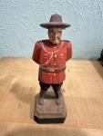 Hand-Carved Vintage Canadian Mountie Hat