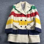 60s 70s Hudson Bay Wool Blanket Jacket Large