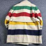 60s 70s Hudson Bay Wool Blanket Jacket Large