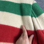 60s 70s Hudson Bay Wool Blanket Jacket Large
