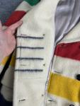 60s 70s Hudson Bay Wool Blanket Jacket Large