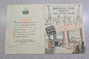 1940s Vintage Canadian National Railways Kids Menu Booklet