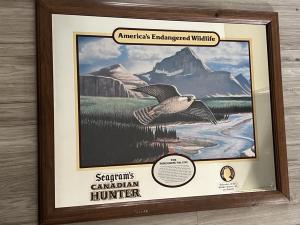 Seagrams Canadian Hunter Vintage Bar Mirror