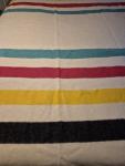 Hudson's Bay Vintage Multicolor Stripe Wool Blanket