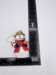 Snowman Christmas Ornament with Mountie Hat and Goose
