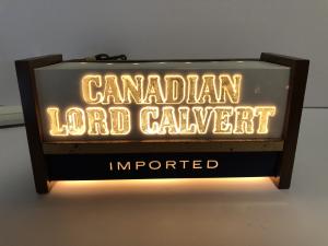 Vintage Canadian Lord Calvert Whisky Lighted Sign