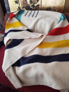 Vintage Hudson's Bay 4-Point Wool Blanket 1940s