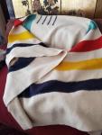 Vintage Hudson's Bay 4-Point Wool Blanket 1940s