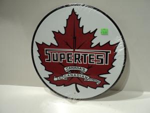 Supertest Vintage Canadian Gas Sign - 12" Round