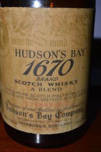 Hudson's Bay Vintage 1670 Scotch Whiskey Bottle