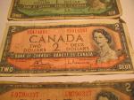 Set of Vintage Canadian Currency: 1967 $1 & 1954 $2 Bills