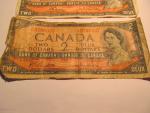 Set of Vintage Canadian Currency: 1967 $1 & 1954 $2 Bills