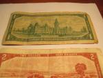 Set of Vintage Canadian Currency: 1967 $1 & 1954 $2 Bills