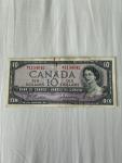 1954 Canadian $10 Bill with Purple Design