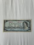 1954 Canada $5 Bill - Vintage Canadian Currency