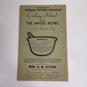 1938 Canadian National Exhibition Cooking Recipe Book
