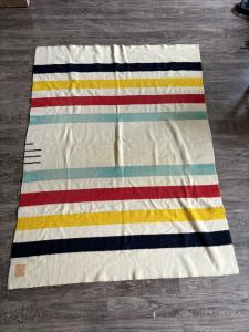Hudson's Bay Vintage Striped Wool Blanket 80x62