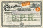 1920s Canadian Pacific Railway Stock Certificate