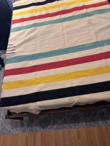 Vintage Hudson’s Bay Striped Wool Blanket 58"x80