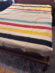 Vintage Hudson’s Bay Striped Wool Blanket 58"x80