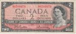 1954 Canada $2 Bill - Young Queen Design