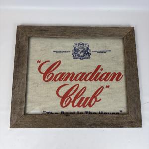 Canadian Club Whiskey Vintage Framed Bar Sign