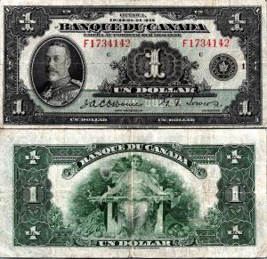 1935 Canadian One Dollar Banknote Pick# 38