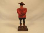 Hand-Carved Vintage Canadian Mountie Figure by Hannah
