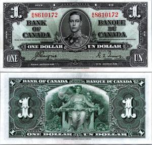 1937 Canada One Dollar Banknote Pick# 58e