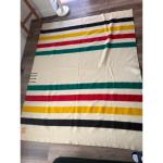 Hudson Bay Multicolor Stripe Vintage Wool Blanket