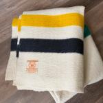Hudson Bay Multicolor Stripe Vintage Wool Blanket