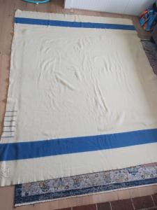 Hudson Bay Vintage King Wool Blanket - Blue Stripes