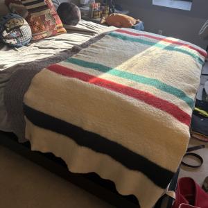 Hudson Bay Vintage 4 Point Wool Blanket 1930s